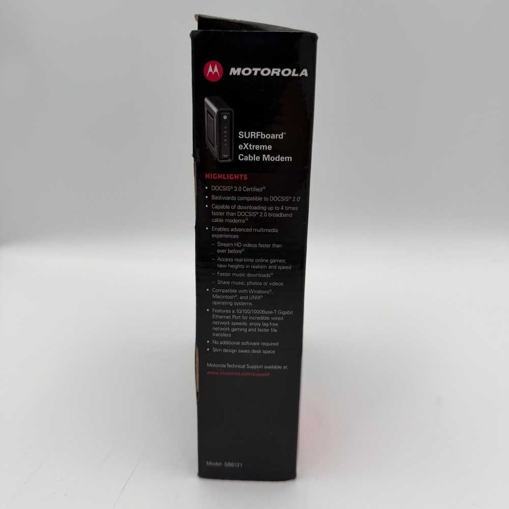 Motorola SURFboard eXtreme Cable Modem SB6121 DOCSIS 3.0 Black - Picture 7 of 8